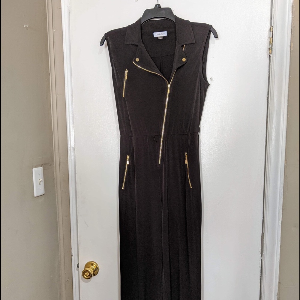 Black Jumpsuit trim in gold